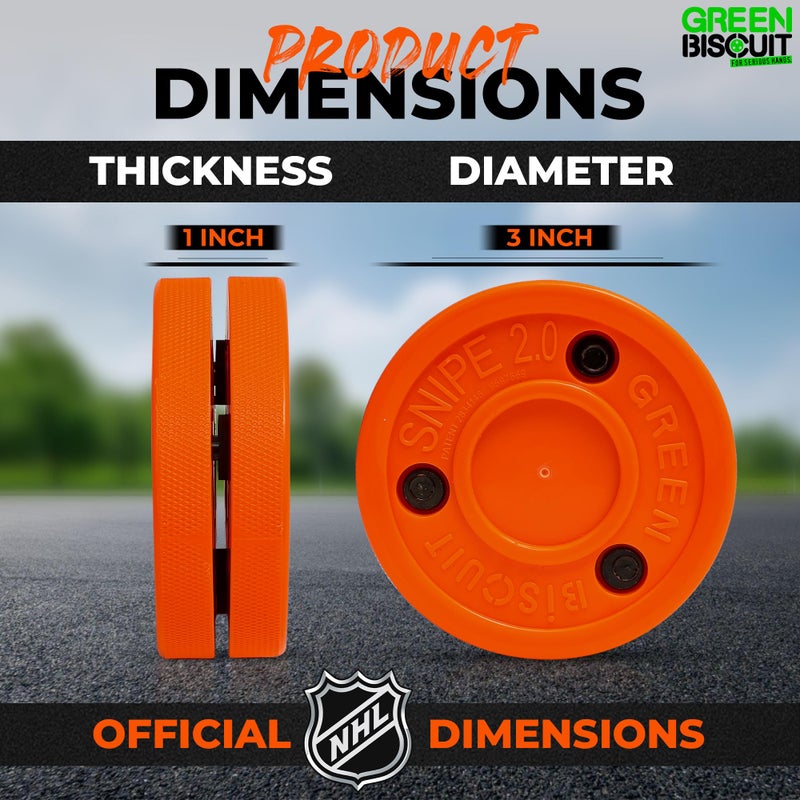 Green Biscuit Hockey Puck 2-Pack  Original  Off Ice Hockey Puck/Snipe  Shooting Street Hockey Puck Better Stick Handling  Passing and Shooting - Image 5